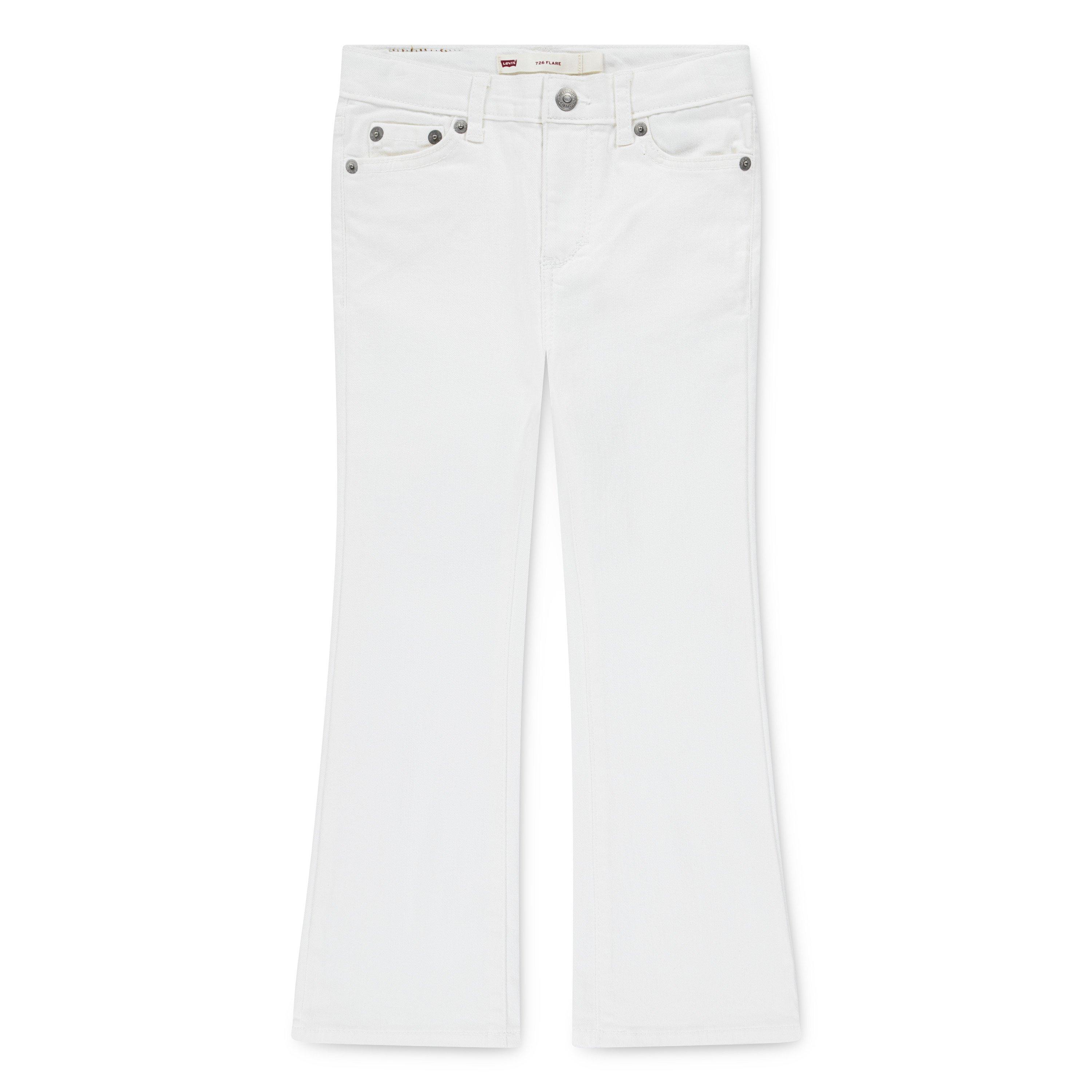 Levi's Little Girls' 726 High Rise Flare White Wash Denim Jeans - WHITE
